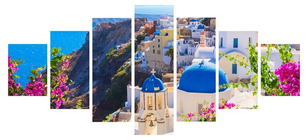 Obraz - Santorini, Řecko (210x100 cm)