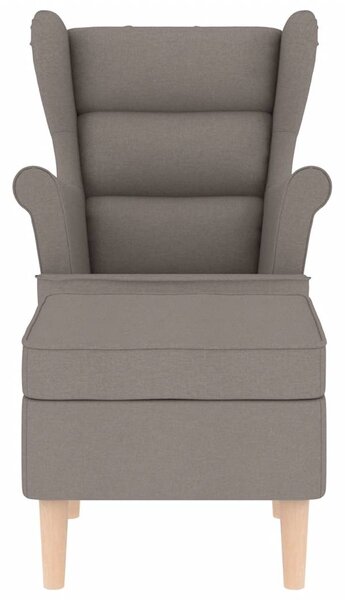 Křeslo s podnožkou taupe textil 3307995