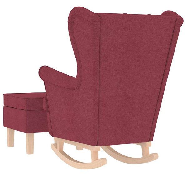Houpací křeslo s podnožkouí vínové textil 3308000