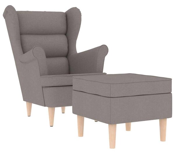 Křeslo s podnožkou taupe textil 3307995
