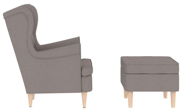 Křeslo s podnožkou taupe textil 3307995