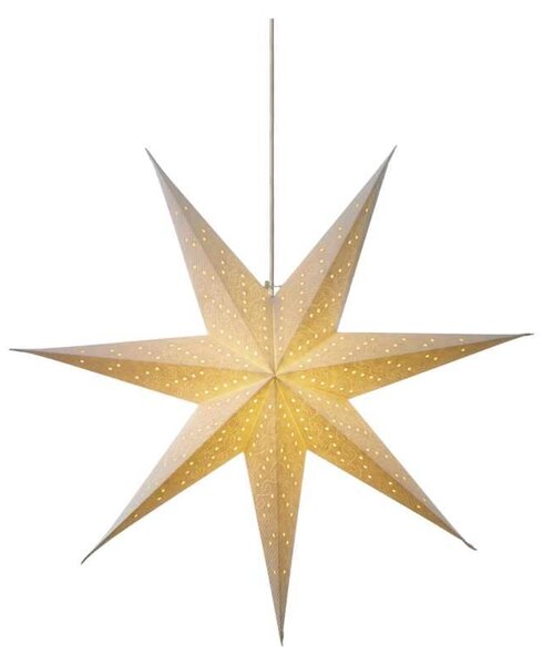 Závěsná vánoční svítící papírová hvězda, 1xE14, 75cm, bílá