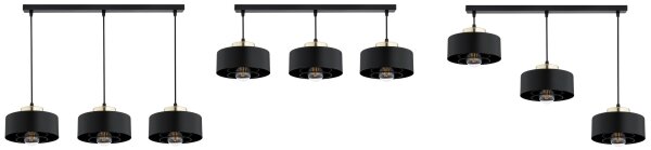 Brilagi - Lustr na lanku SPRING 3xE27/60W/230V černá/zlatá