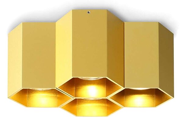 Hexagon 4 GU10 přisazené svítidlo Zlatá