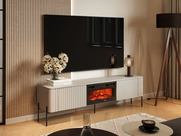 TV stolek/skříňka s krbem Wompor 190 EF, Barva: černá 5903211543814