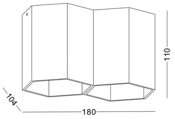Hexagon 2 GU10 přisazené svítidlo Bílá