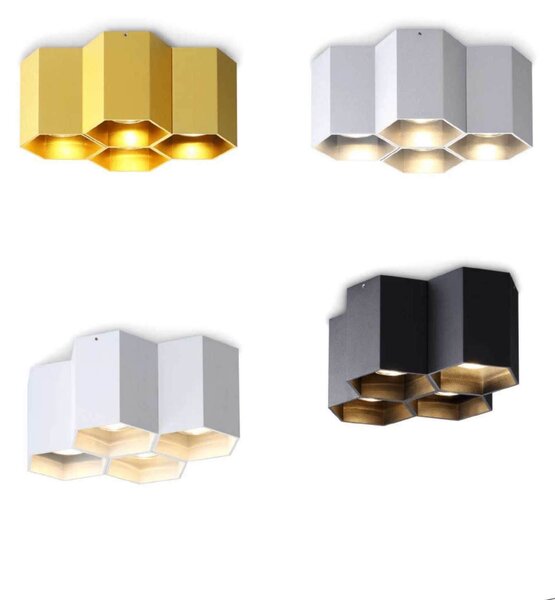 Hexagon 4 GU10 přisazené svítidlo Zlatá