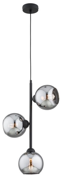 Brilagi - Lustr na lanku DIOR 3xE27/60W/230V černá/kouřová šedá