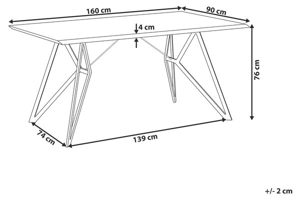 Jídelní stůl BUSCOT Šedý betonový efekt 160 cm 90 cm