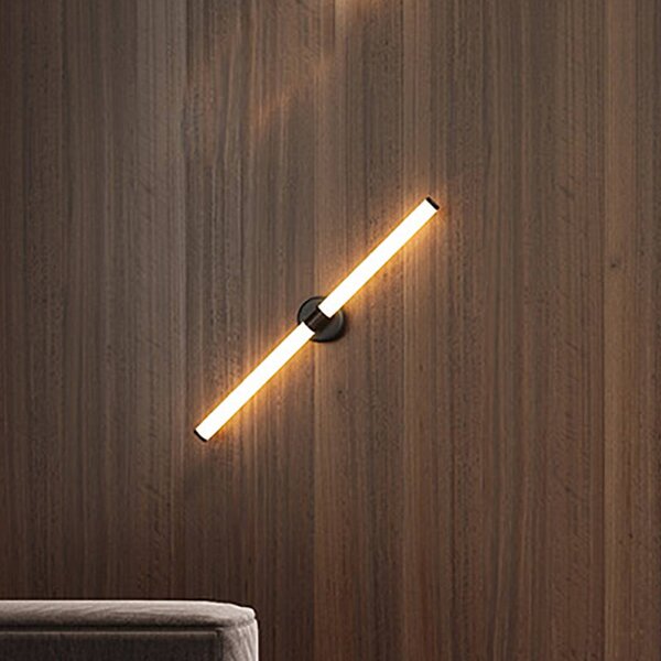 Maytoni Nástěnné LED svítidlo Axis, zlatá barva, výška 63 cm, Mosaz / zlato, Obývací pokoj / jídelna, Hliník, Moderní