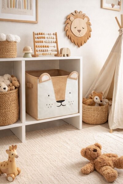 Úložný box Lion, 29x29x29 cm, hnědá BX