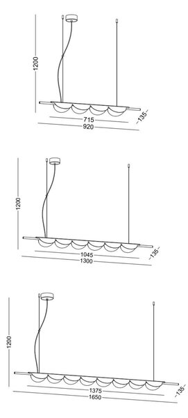 Arteluce LED závěsné svítidlo Černá920mm