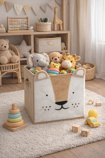 Úložný box Lion, 29x29x29 cm, hnědá BX