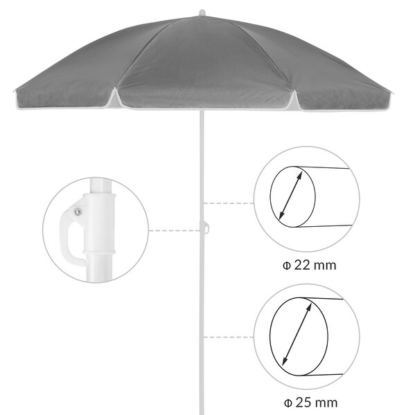 Deuba Zahradní slunečník Kypr 180 cm - antracit