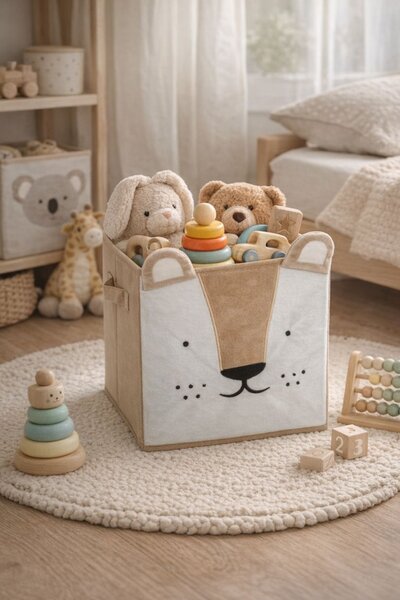 Úložný box Lion, 29x29x29 cm, hnědá BX