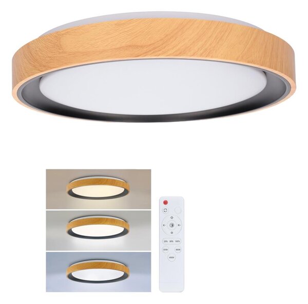 Brilagi - LED Stmív. strop. svítidlo FLOCO LED/48W/230V pr. 40 cm dřevo/černá+DO