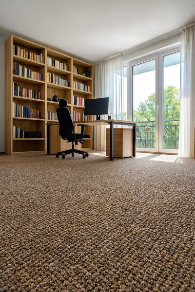 Timzo, Metrážový koberec Rubin 2117 brown, na míru, šíře 4m, hnědá, ab (mřížka), chodba / předsíň