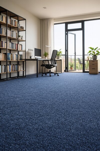 Condor Carpets, Metrážový koberec Classica 582, zátěžový, na míru, šíře 4m,5m, modrá, ab (mřížka), chodba / předsíň