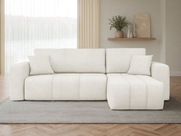 Rohová rozkládací sedačka Larow Boucle, Potah: Coral 55 5903211452055