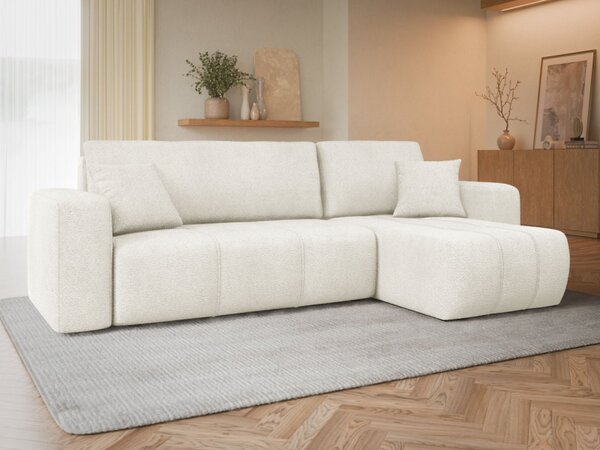 Rohová rozkládací sedačka Larow Boucle, Potah: Coral 55 5903211452055
