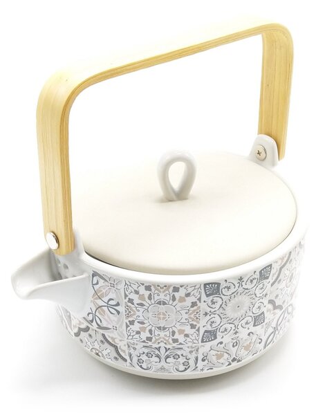 Kameninová čajová konvice Easy Life Casa Decor, 0,85 l, šedo-modrá, styl Azulejo