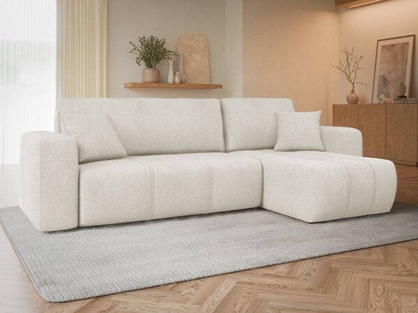 Rohová rozkládací sedačka Larow Boucle, Potah: Coral 55 5903211452055