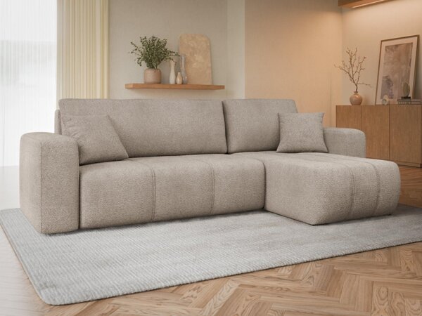 Rohová rozkládací sedačka Larow Boucle, Potah: Coral 55 5903211452055