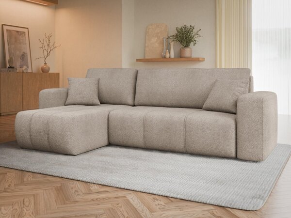 Rohová rozkládací sedačka Larow Boucle, Potah: Coral 55 5903211452055