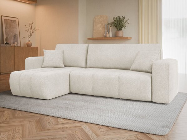 Rohová rozkládací sedačka Larow Boucle, Potah: Coral 55 5903211452055