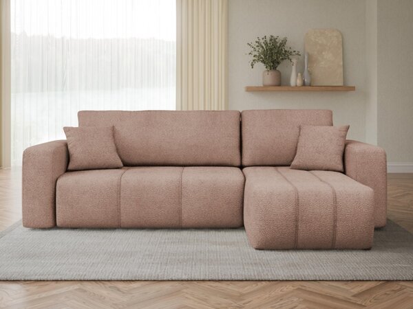 Rohová rozkládací sedačka Larow Boucle, Potah: Coral 55 5903211452055