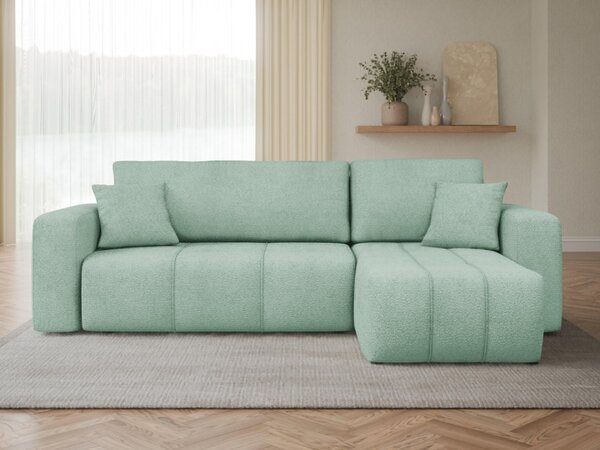 Rohová rozkládací sedačka Larow Boucle, Potah: Coral 55 5903211452055
