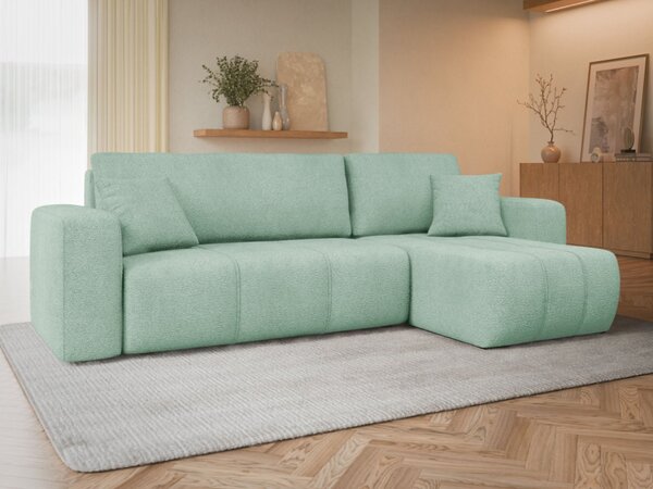 Rohová rozkládací sedačka Larow Boucle, Potah: Coral 55 5903211452055