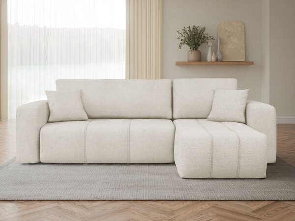 Rohová rozkládací sedačka Larow Boucle, Potah: Coral 55 5903211452055