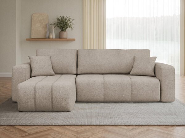 Rohová rozkládací sedačka Larow Boucle, Potah: Coral 55 5903211452055