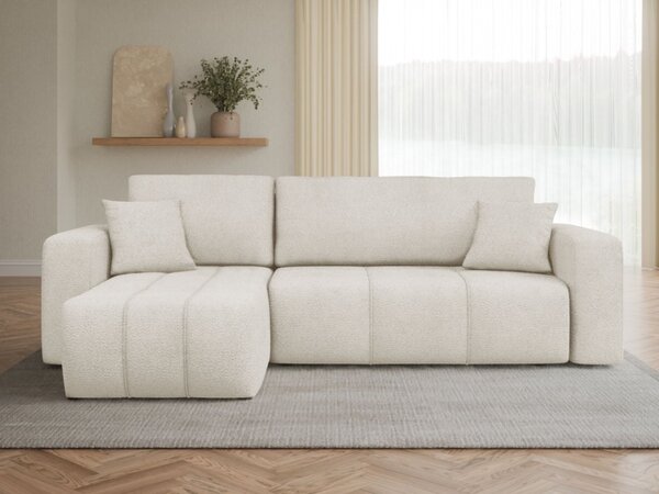 Rohová rozkládací sedačka Larow Boucle, Potah: Coral 55 5903211452055