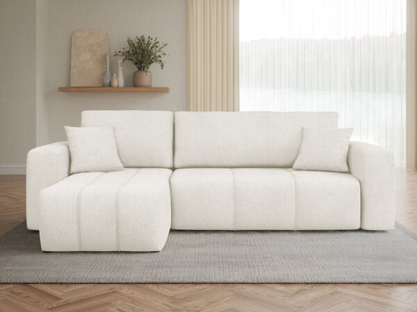 Rohová rozkládací sedačka Larow Boucle, Potah: Coral 55 5903211452055