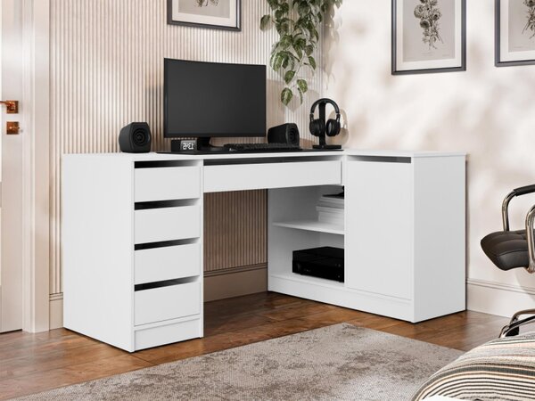 Rohový PC stůl Heron, Barvy: bílá 5903211508745