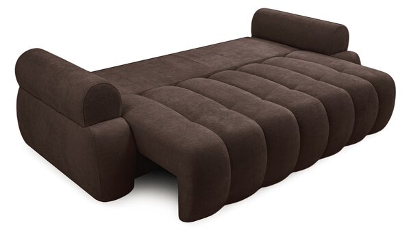 Rozkládací pohovka Mavelia - hnědý pletený materiál Kiara 856