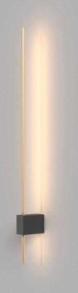 Maytoni LED nástěnné světlo Pars, 62,3 cm, černá/zlatá, hliník, Černá, Obývací pokoj / jídelna, Hliník, Moderní