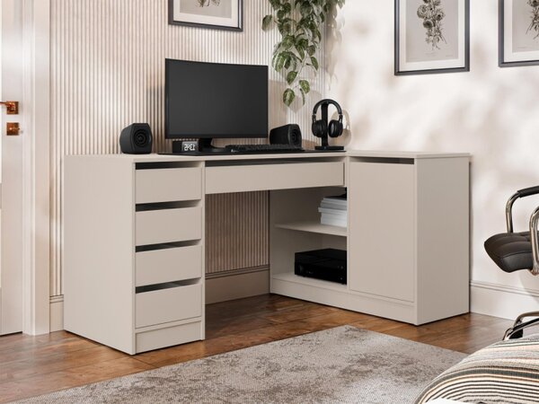 Rohový PC stůl Heron, Barvy: bílá 5903211508745