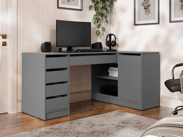 Rohový PC stůl Heron, Barvy: bílá 5903211508745