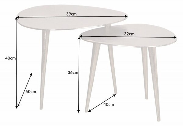 2SET konferenční stolek ELEMENTS 39/32 CM stříbrný skladem