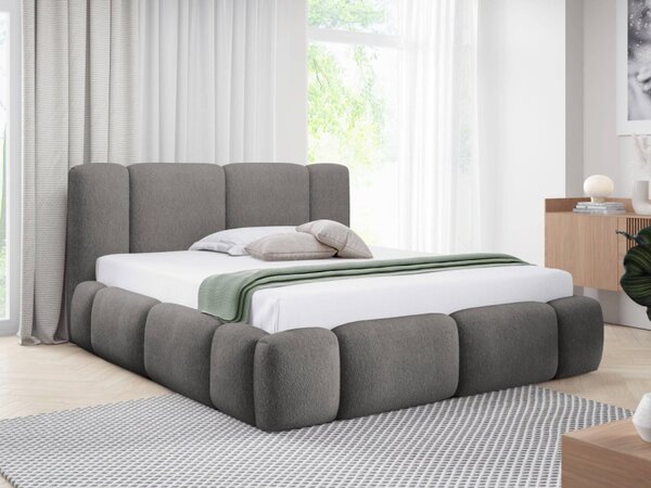 Čalouněná postel s úložným prostorem Kirasti Boucle, Rozměr postele: 120 x 200 cm, Barva:: Lambi 04 5903211521164