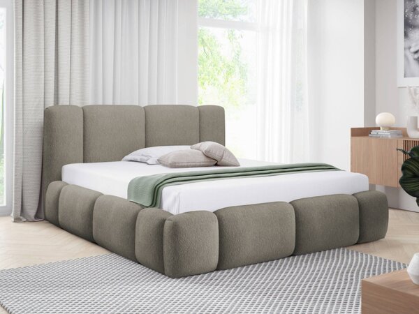 Čalouněná postel s úložným prostorem Kirasti Boucle, Rozměr postele: 120 x 200 cm, Barva:: Lambi 04 5903211521164