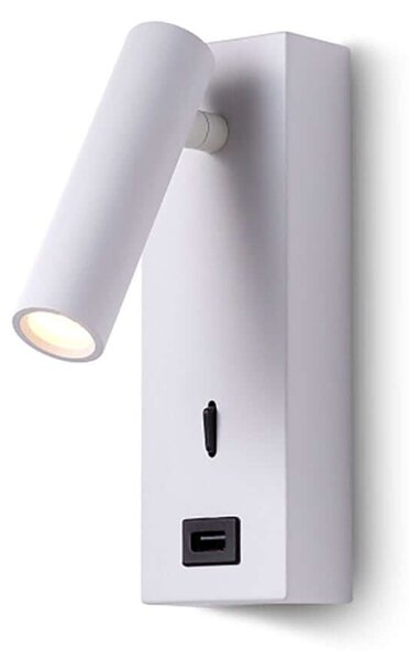 Reading rectangle LED nástěnné svítidlo s USB Černá