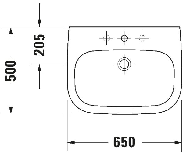 Duravit 23106500002 - Závěsné umyvadlo D-CODE 65x50 cm keramika/lesklá bílá
