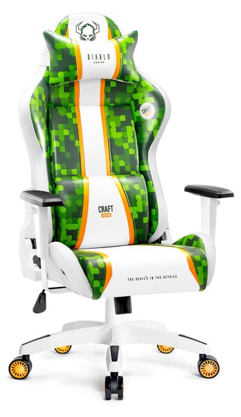 Herní židle Diablo X-One 2.0 Craft Normal Size: Bílo-zelená Diablochairs