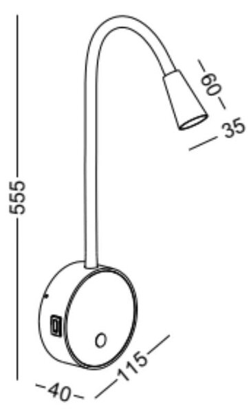 Reading host LED nástěnné svítidlo s USB Bílá