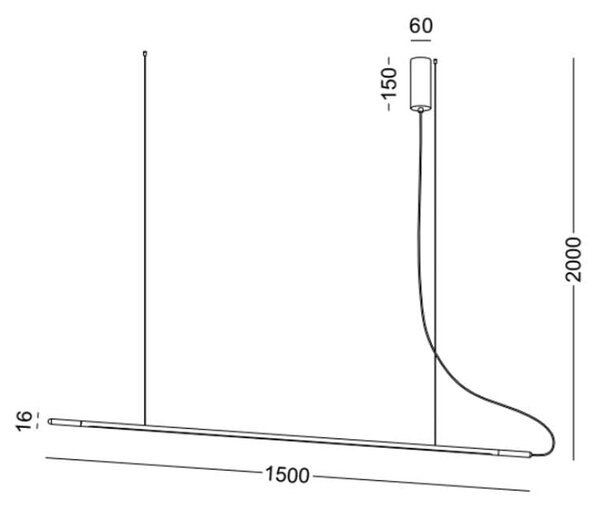 Longstick bar LED závěsné svítidlo Bílá