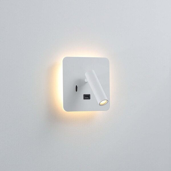 Ambient reading spot LED nástěnné svítidlo s USB Černá